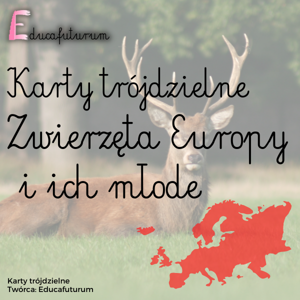 Karty trójdzielne –  zwierzęta  Europy i ich młode